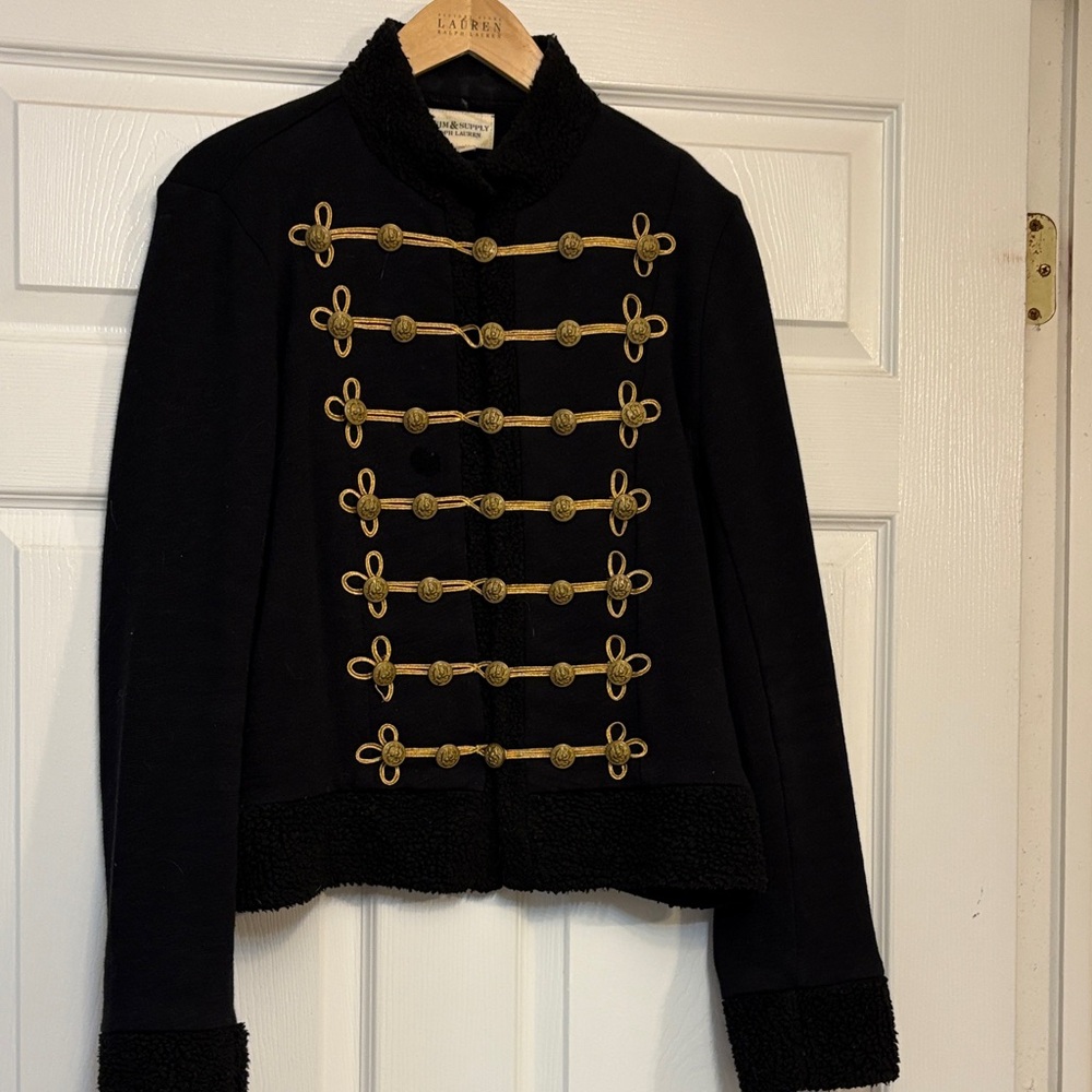 Ralph Lauren Denim and Supply Black Jacket with Gold accents
